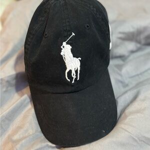 Polo by Ralph Lauren Black Hat with White Logo